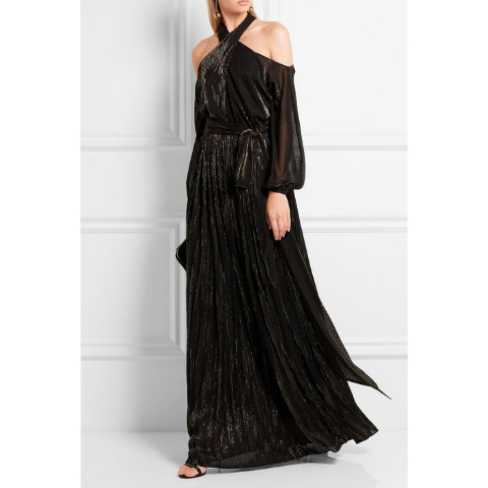 Rosetta Getty Metallic Lurex Evening Gown Maxi DRESS